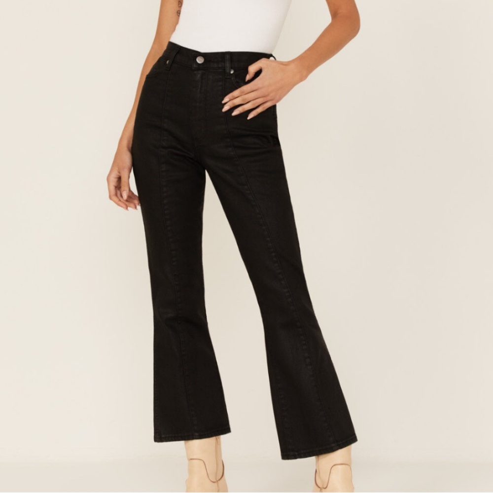 Wrangler x Fender Coated Wrock Kick Flare Jeans Womens‎ Size 35 NWT
